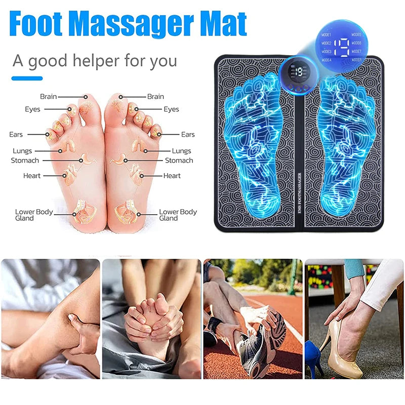 Electric Foot Massager Pad Muscle Massage Relaxation Trainer for Massage Fitness Outdoor Sport Home Family Relax