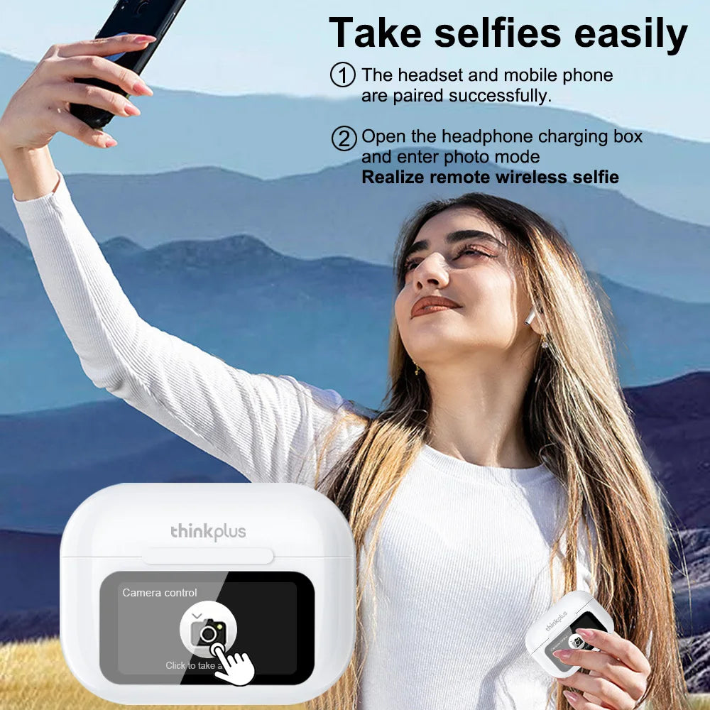 Original  Wireless Bluetooth Earphones ANC Noise Reduction Earbuds HD Mic Call Gamer Headsets LED Touch Screen Control